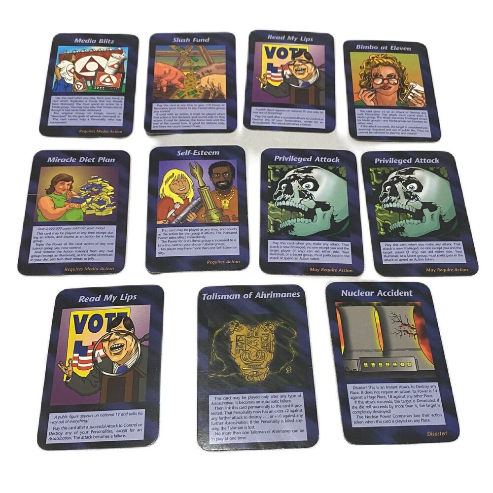 1994 illuminati New World Order Trading Cards Lot of 11 Various Cards